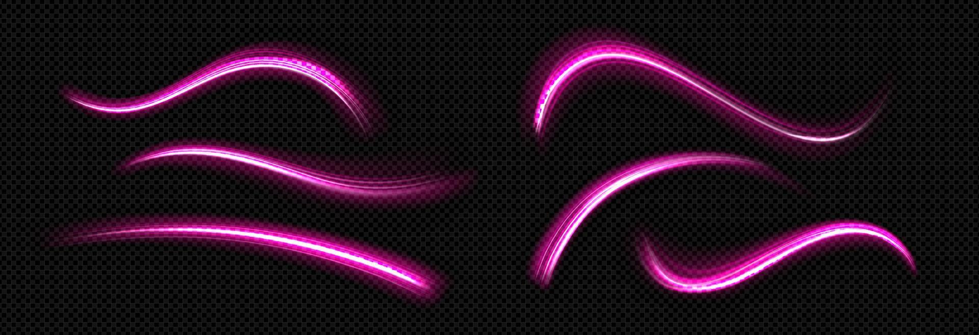Licht Linien bewirken von Neon- glühen Bewegung Wanderwege vektor