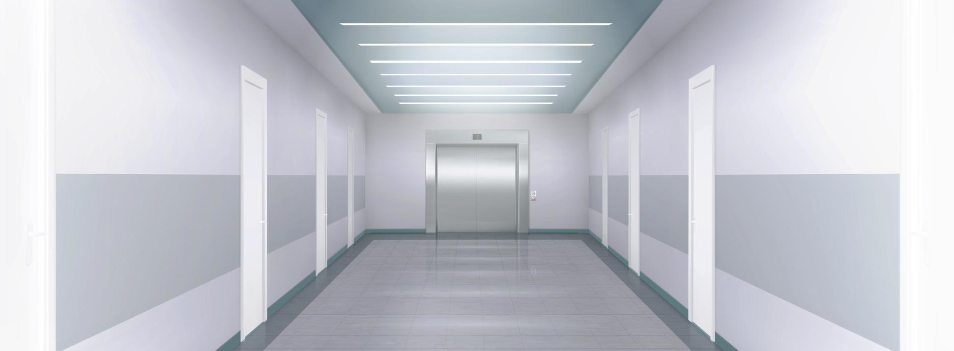 Metall Aufzug Türen im Büro, Krankenhaus, Hotel vektor