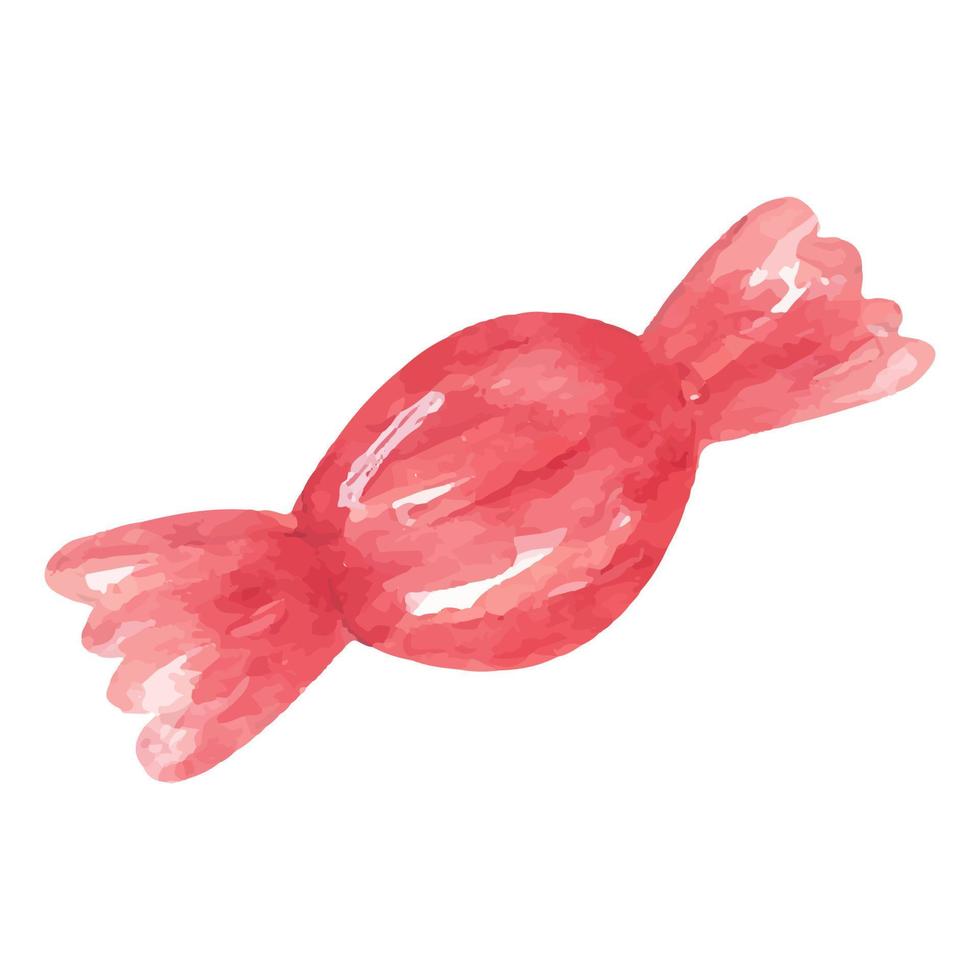 vattenfärg röd godis. hand dragen vattenfärg illustration av klubba ljuv för hälsning kort skriva ut, klistermärke, affisch. vektor