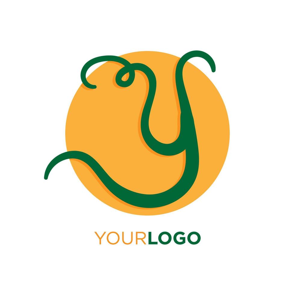 brev y färsk ungdom lockigt första vektor logotyp design element