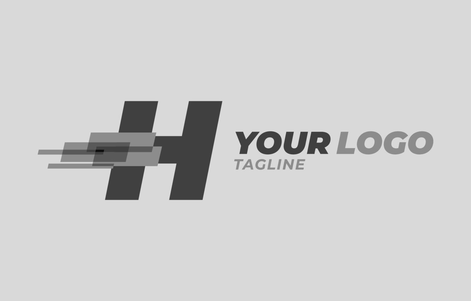 Brief h Initiale einfarbig Pixel Digital Vektor Logo Design