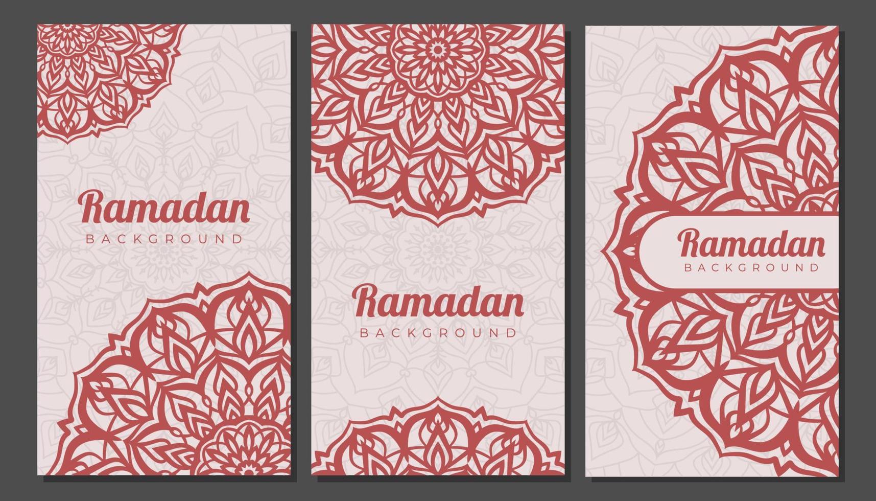 uppsättning av ramadan vertikal bakgrund mandala design element vektor