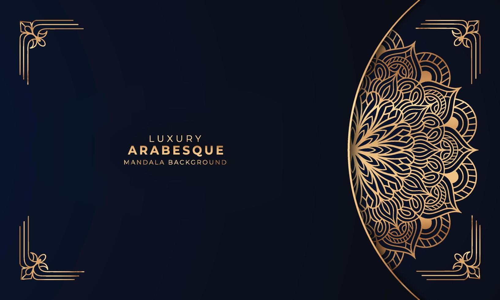 Luxus Mandala Hintergrund mit golden Arabeske Muster, dekorativ Zier Mandala zum Einladung Karte, Buch Abdeckung, Poster, drucken vektor
