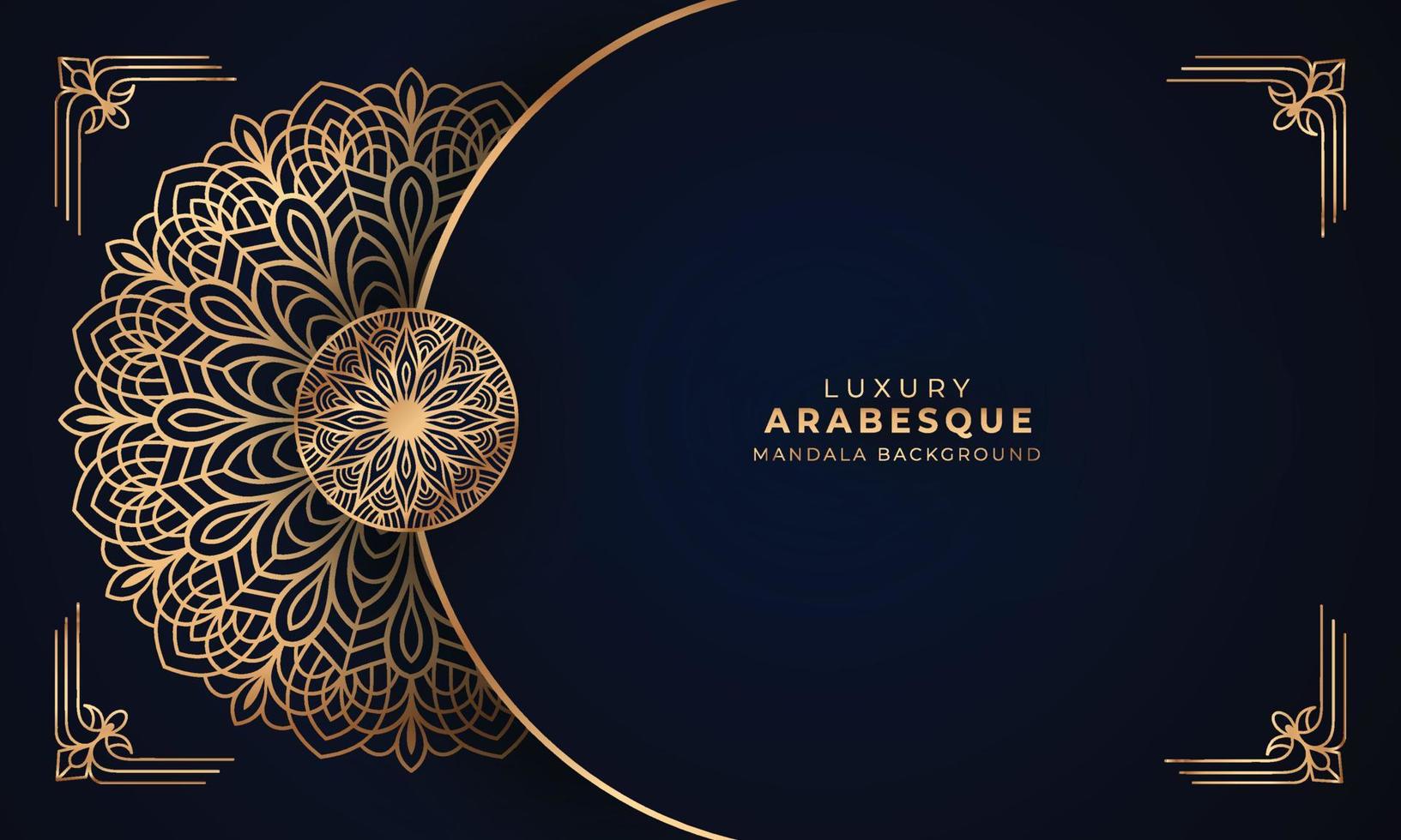 Luxus Mandala Hintergrund mit golden Arabeske Muster, dekorativ Zier Mandala zum Einladung Karte, Buch Abdeckung, Poster, drucken vektor