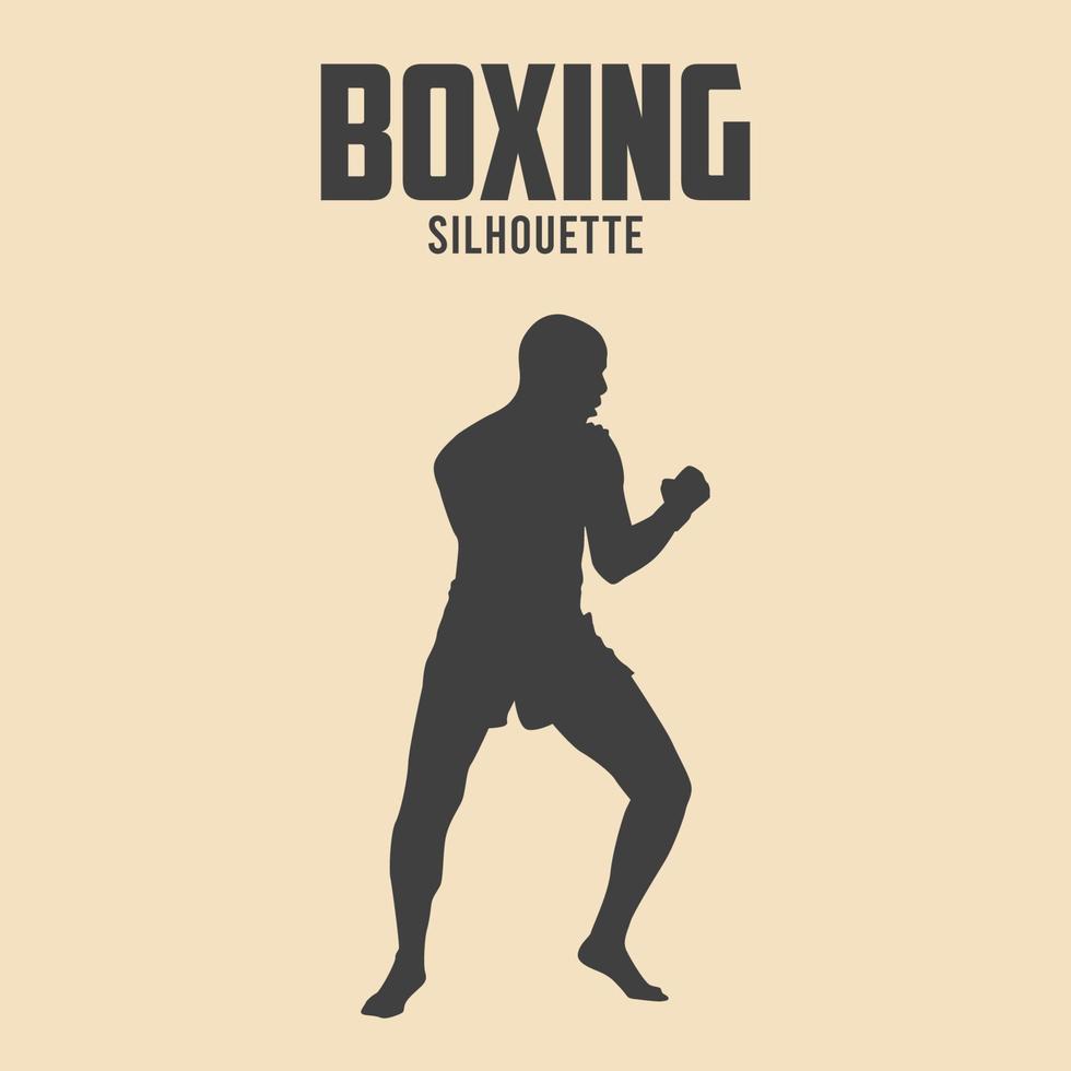 boxning spelare silhuett vektor stock illustration 07