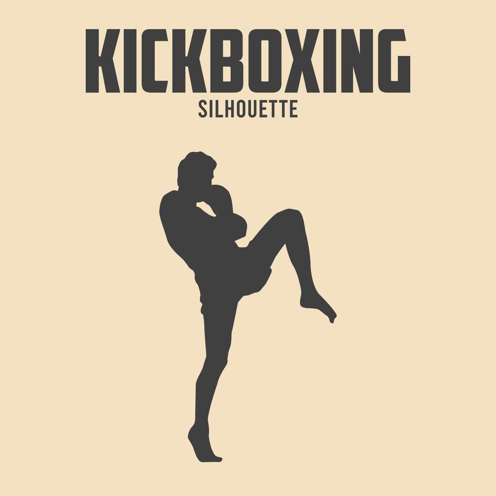 kickboxning spelare silhuett vektor stock illustration 07