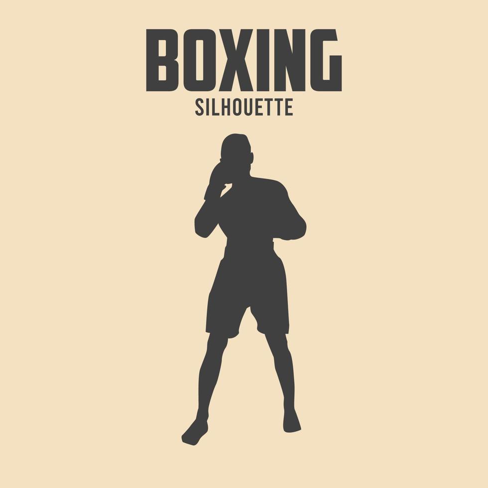 boxning spelare silhuett vektor stock illustration 04