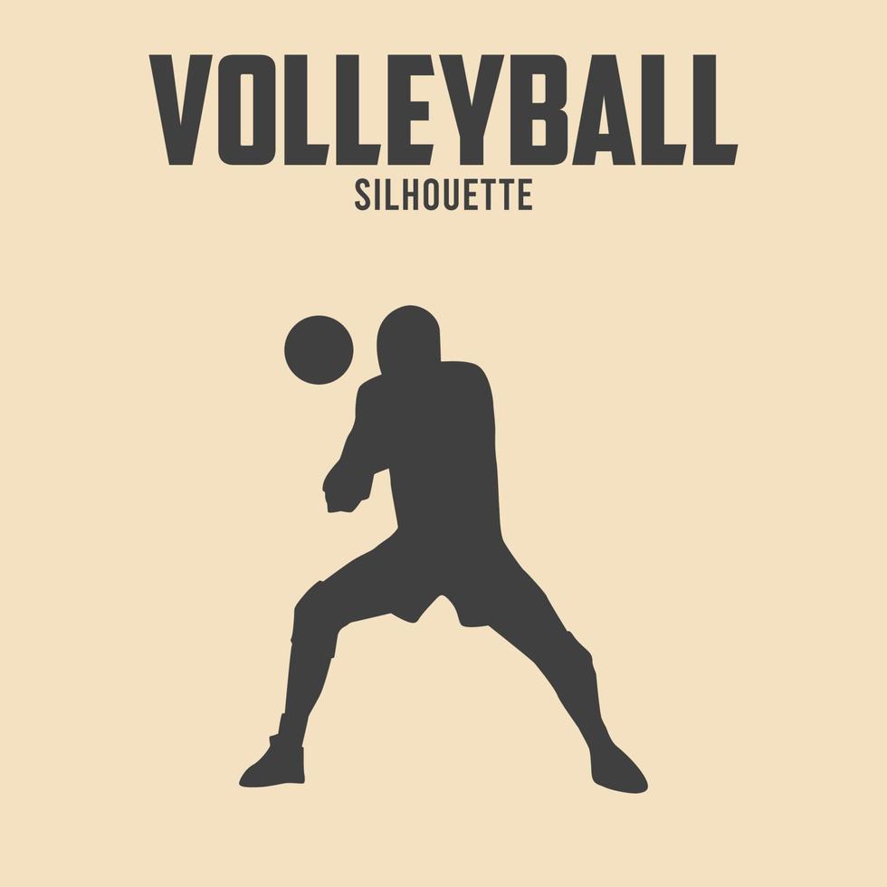 Volleyball Spieler Silhouette Vektor Lager Illustration 06