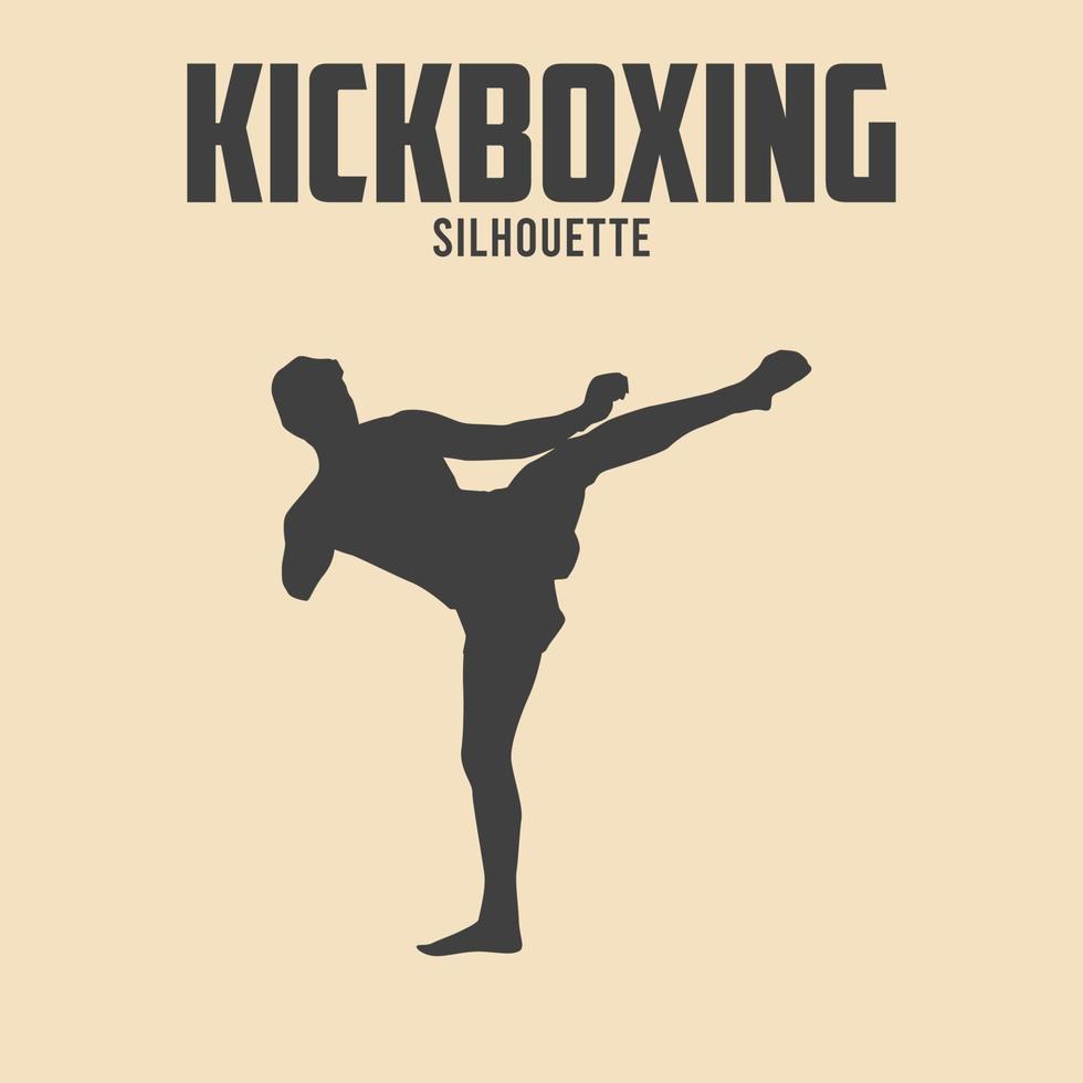 kickboxning spelare silhuett vektor stock illustration 03