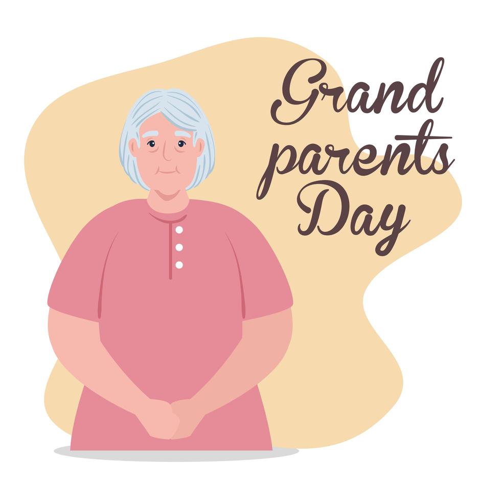 lycklig morföräldrars firande banner med en söt mormor vektor