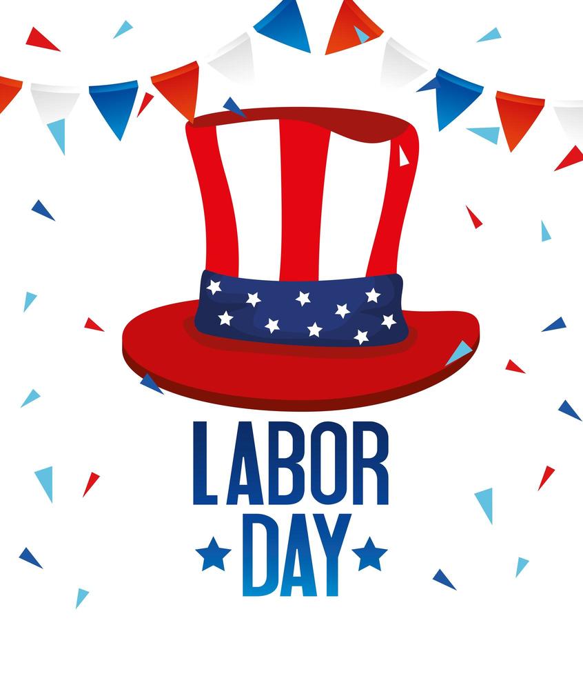 Happy Labour Day Urlaubsfeier Banner mit USA Zylinder vektor