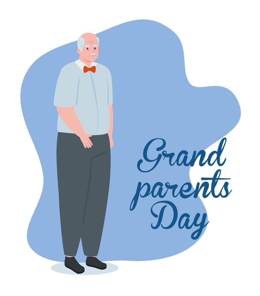 glad morföräldrars dag firande banner med en söt farfar vektor