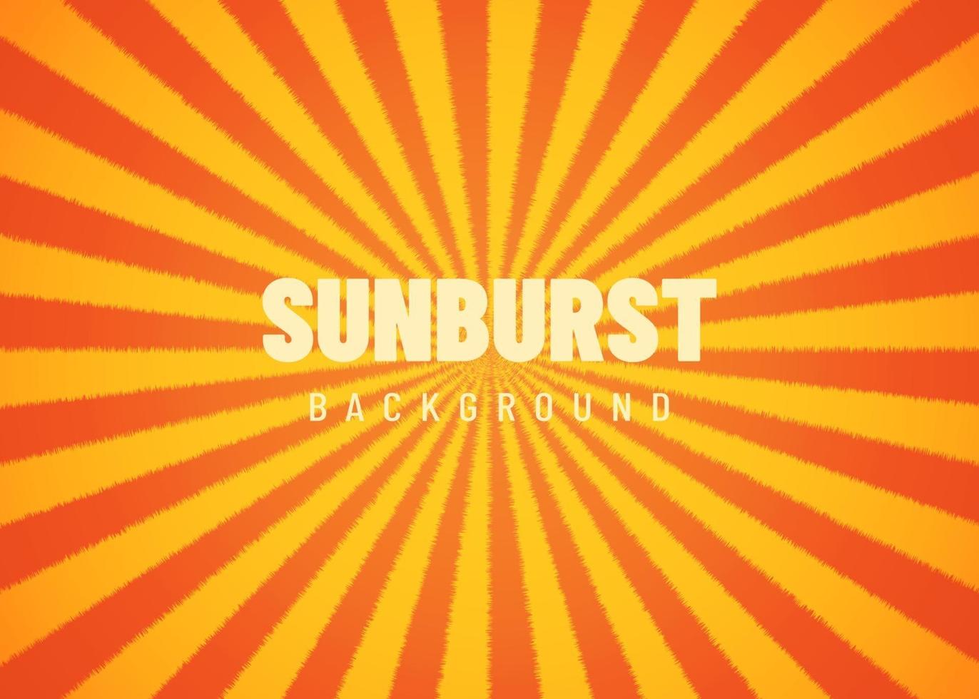 vacker sunburst bakgrund med gul orange sol vektor