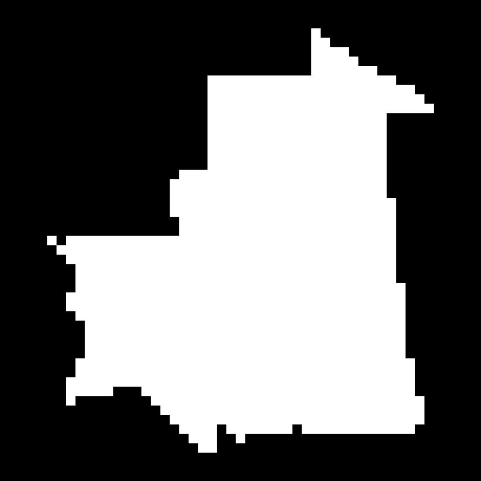 pixel Karta av mauretanien. vektor illustration.