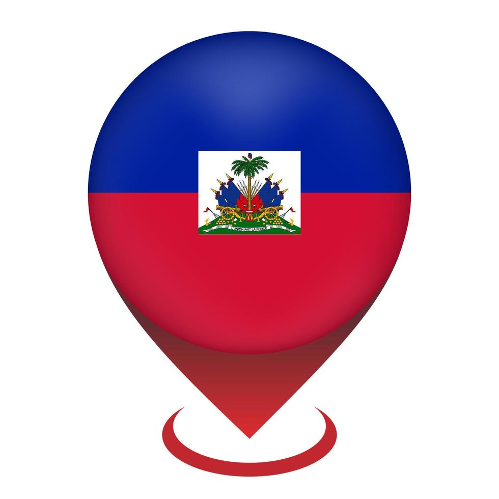 kartpekare med land haiti. haiti flagga. vektor illustration.