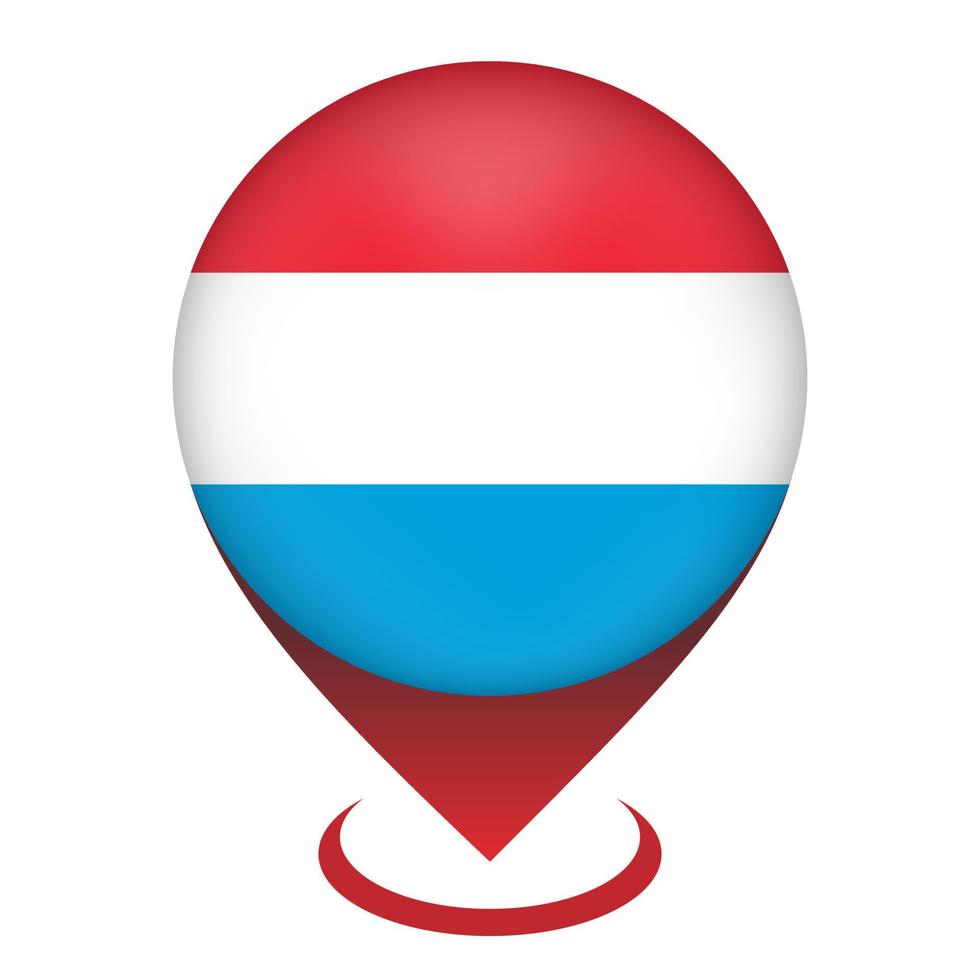 kartpekare med contry luxembourg. luxemburgska flaggan. vektor illustration.