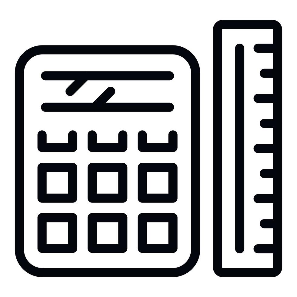 Taschenrechner Symbol Gliederung Vektor. Plotter drucken vektor