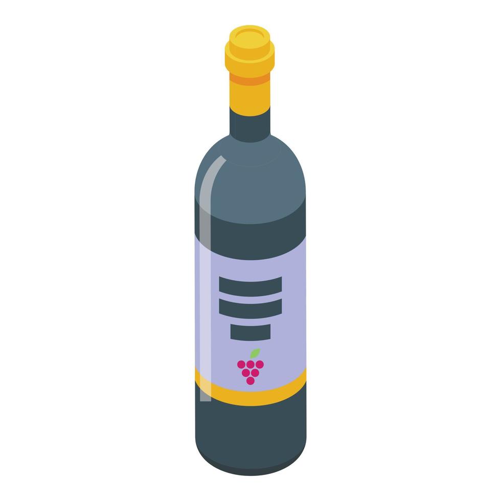Wein Flasche Symbol isometrisch Vektor. trinken Fass vektor