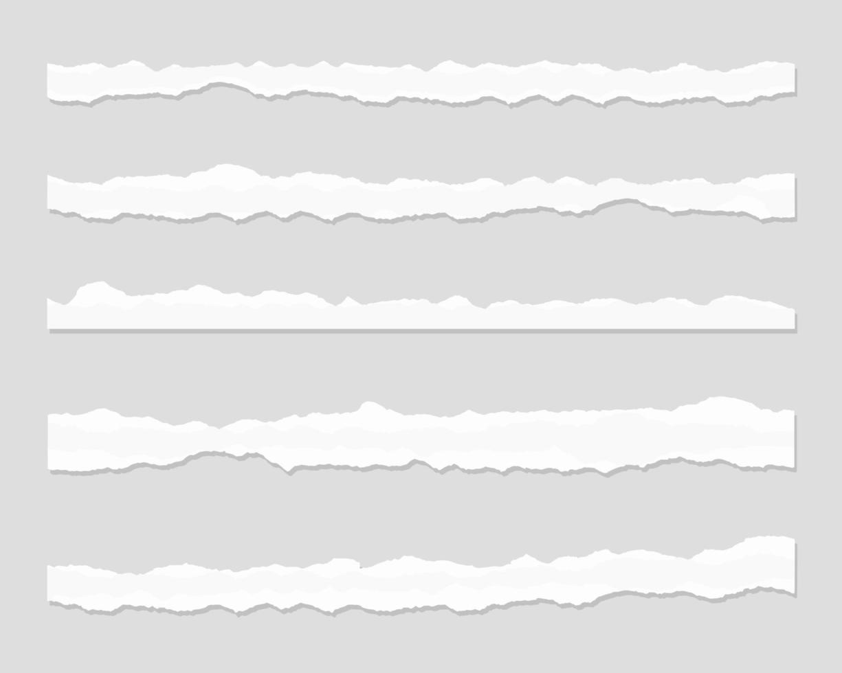 sönderrivet pappersuppsättning. uppsättning rippat papper. vektor illustration.