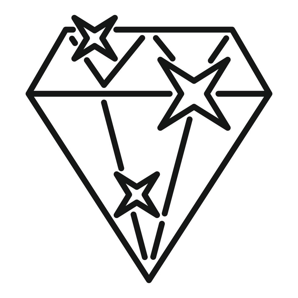 Diamant Marke Botschafter Symbol Gliederung Vektor. Sozial Medien vektor