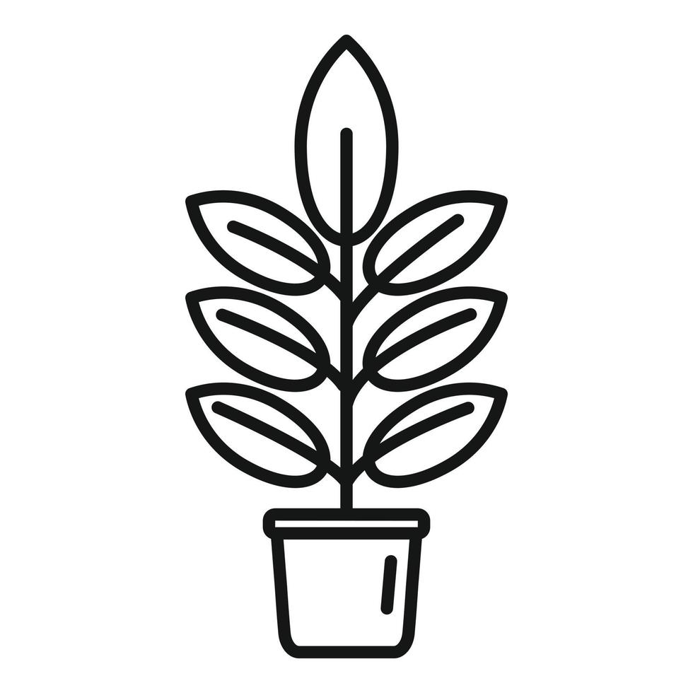 Innen- Blume Pflanze Symbol Gliederung Vektor. Zuhause Topf vektor