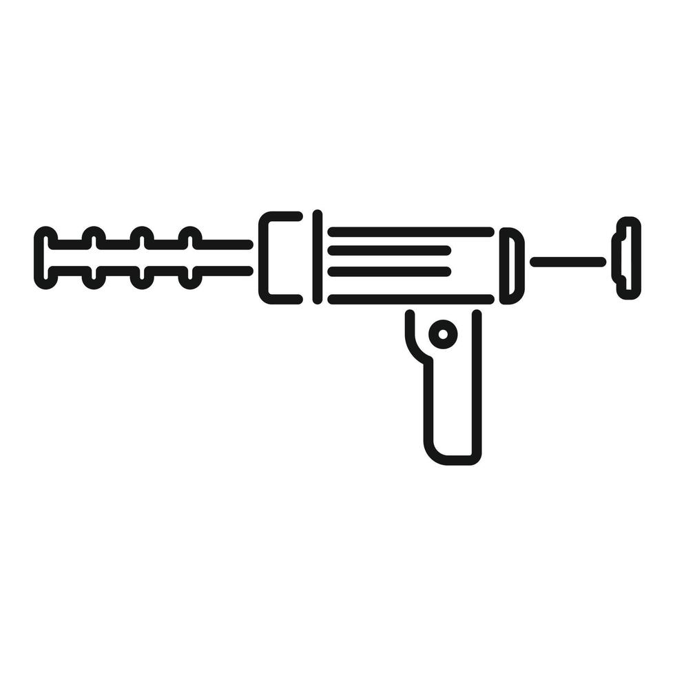 Gewehr Pistole Symbol Gliederung Vektor. Silikon Tube vektor