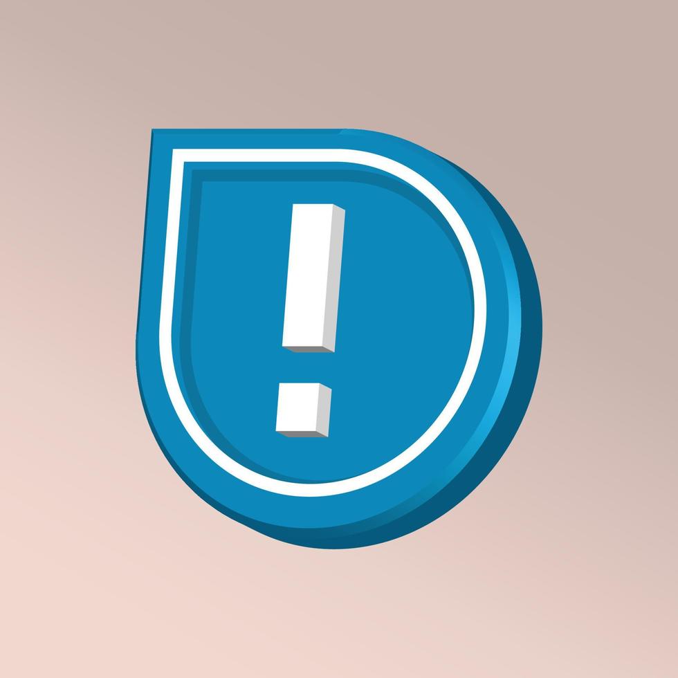 3d knappar av utrop varning eller fara ikon knapp för appar eller hemsida symboler vektor