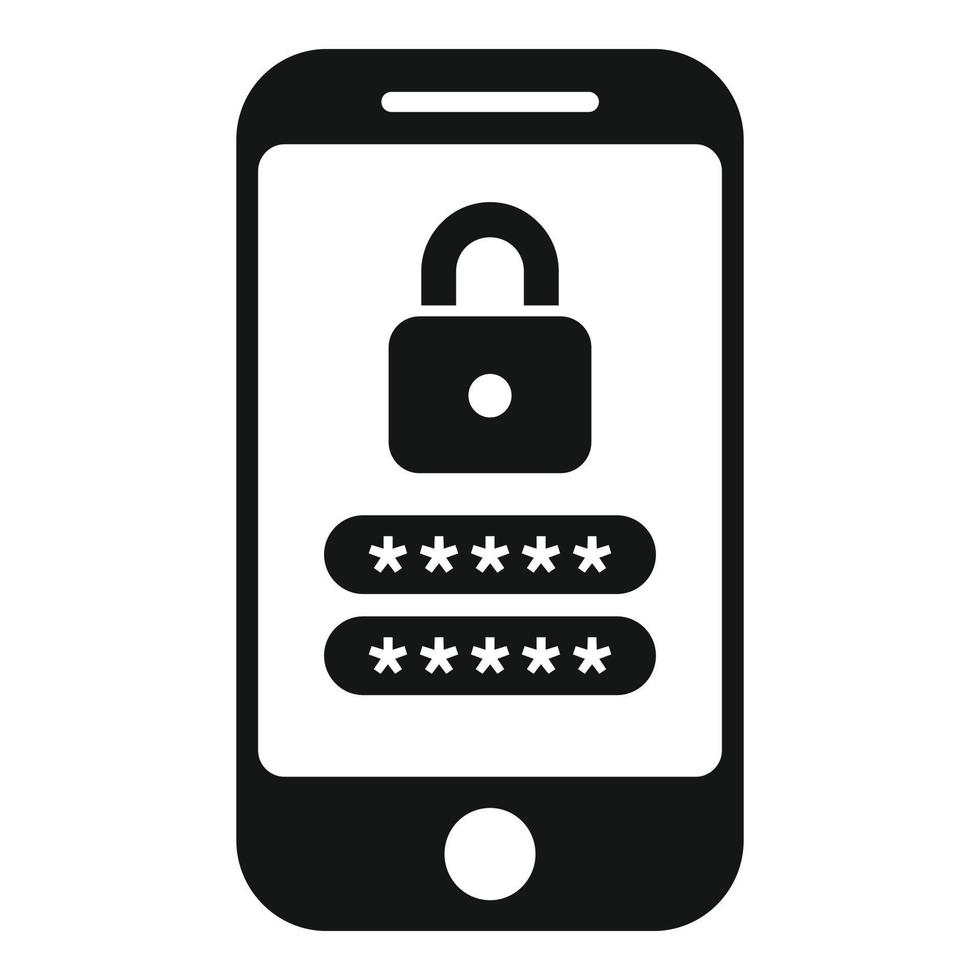 Telefon Anmeldung Symbol einfach Vektor. Cyber App vektor