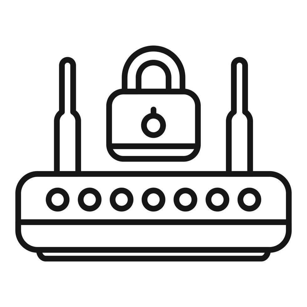 wiFi router Lösenord skydd ikon översikt vektor. logga in mobil vektor