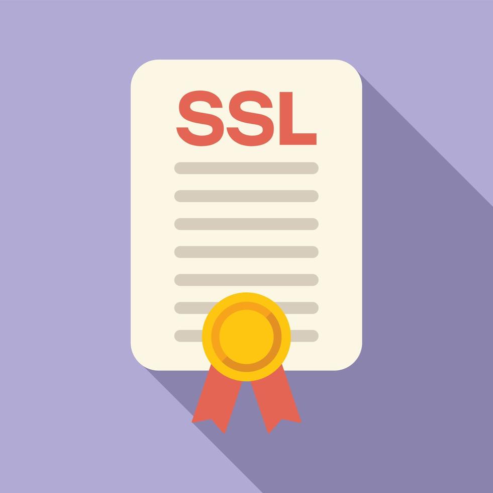 digital ssl certifikat ikon platt vektor. säkra hemsida vektor
