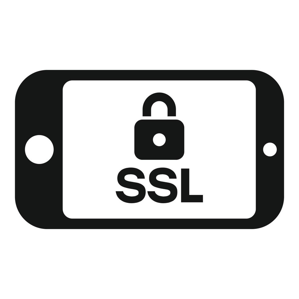 Smartphone ssl Zertifikat Symbol einfach Vektor. Sicherheit Netzwerk vektor