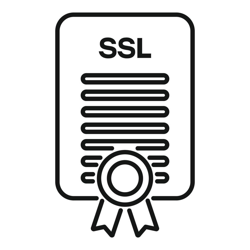 Digital ssl Zertifikat Symbol Gliederung Vektor. sichern Webseite vektor