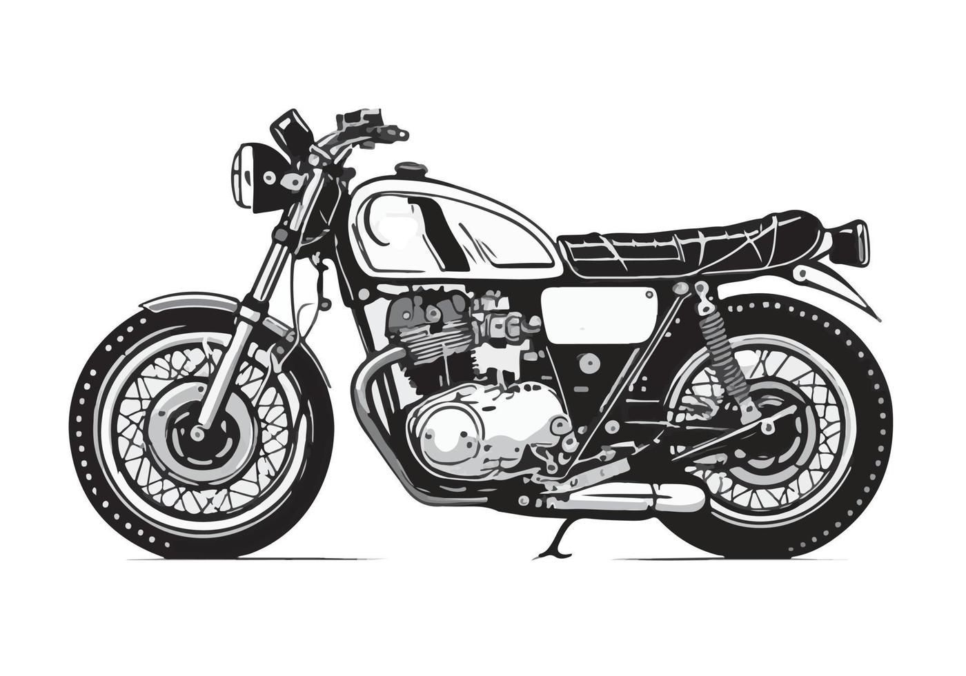 Motorrad Vektor Illustration. Motorrad isoliert auf ein Weiß Hintergrund.