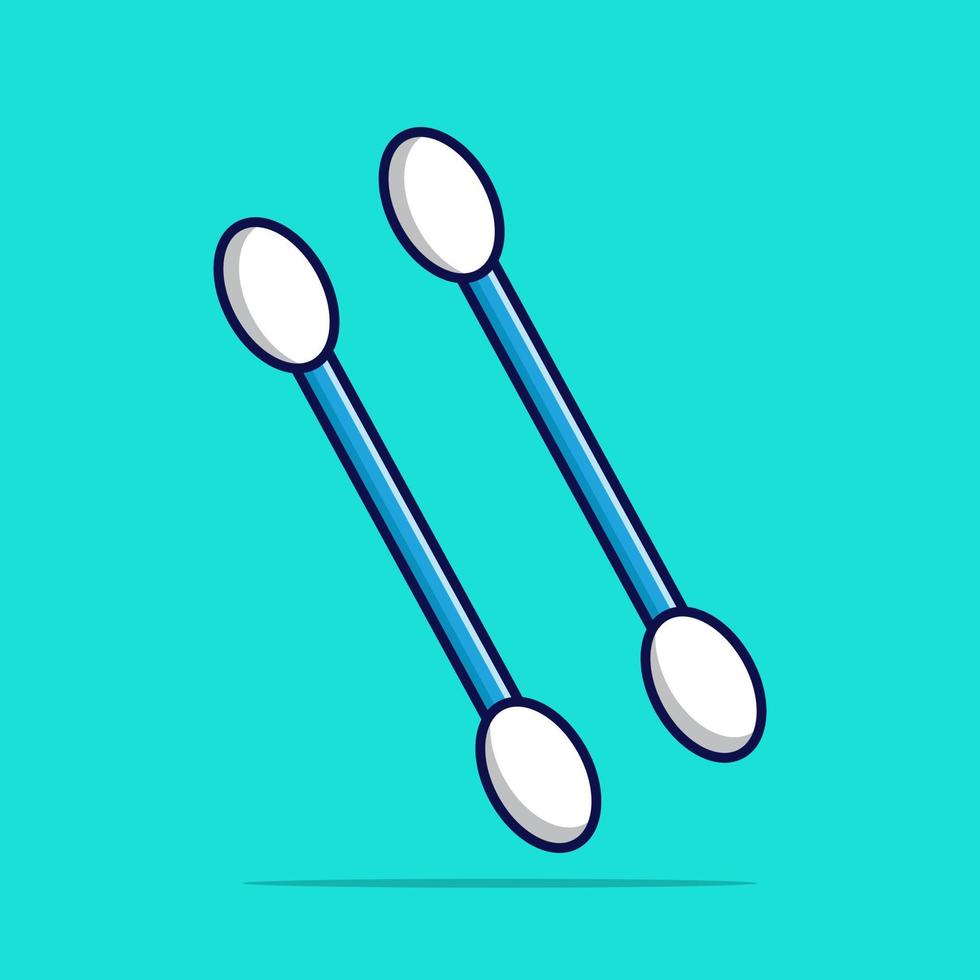 zwei Baumwolle Tupfer Vektor Symbol Illustration. medizinisch Objekt Konzept isoliert Vektor. eben Design