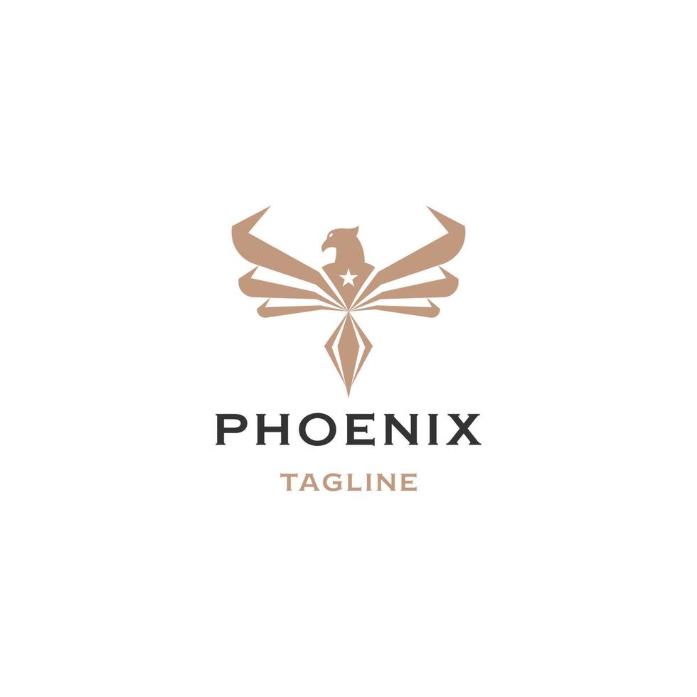 Phönix-Logo-Icon-Design-Vorlage flacher Vektor