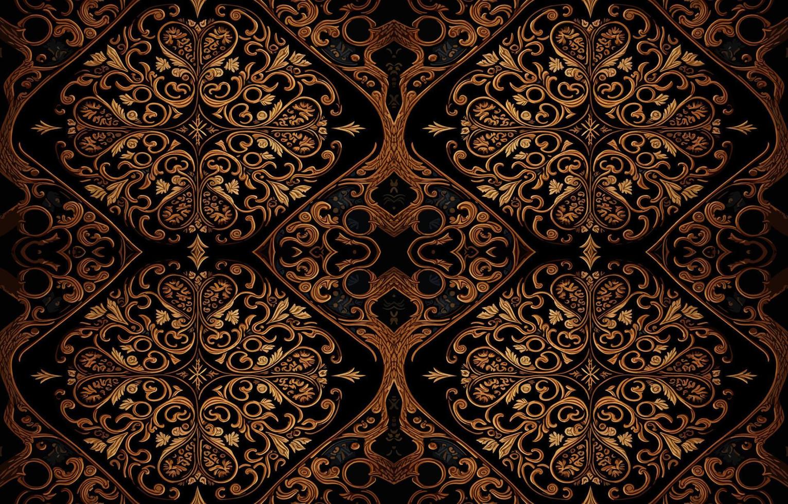 golden und schwarz nahtlos Stoff Muster. abstrakt traditionell Volk Antiquität Jahrgang retro ethnisch Grafik Linie. Stoff Textil- Vektor Illustration aufwendig elegant Luxus Stil. Kunst drucken zum Hintergrund.