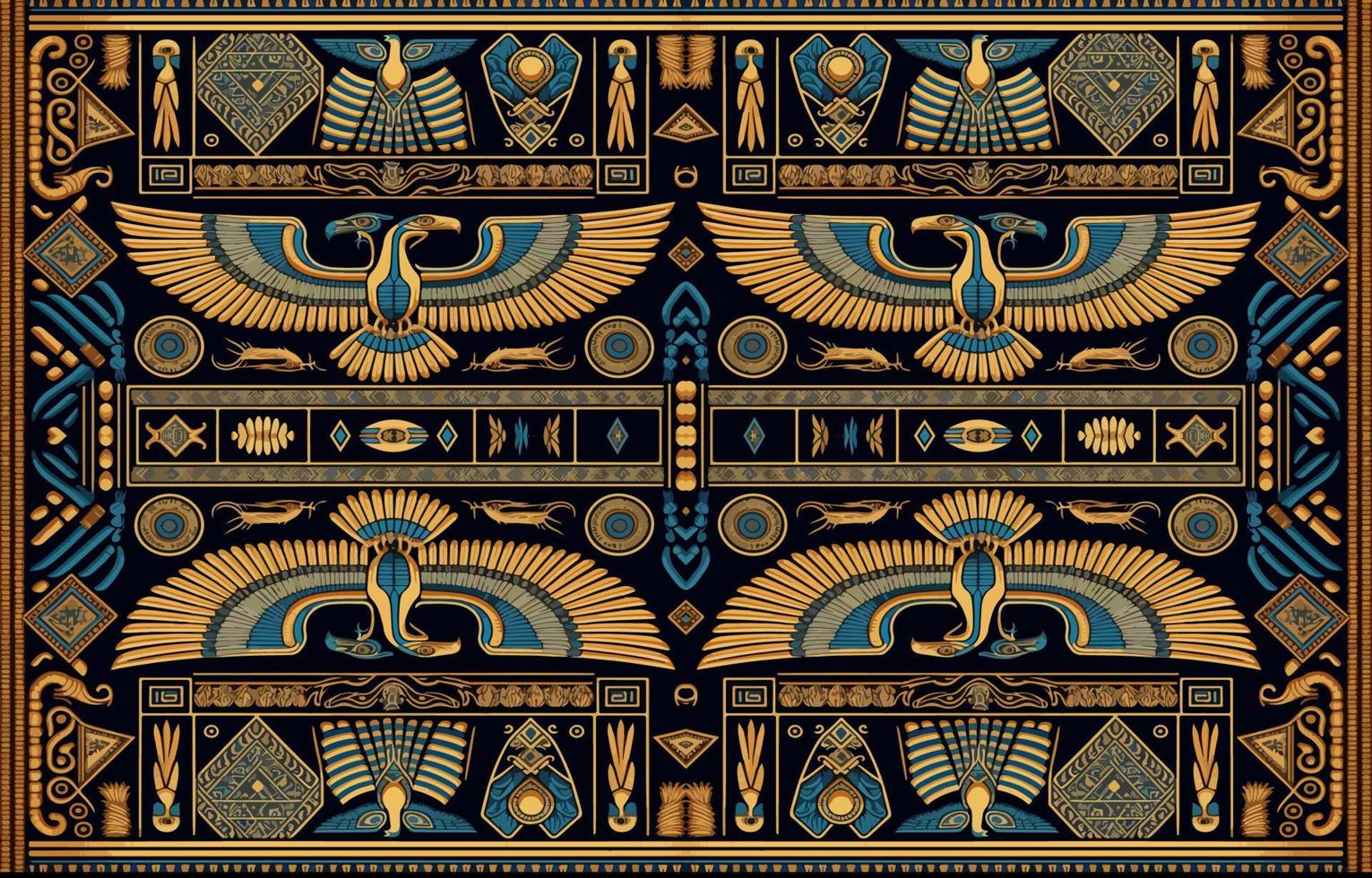 egyptisk tyg mönster. abstrakt inhemsk linje konst för gammal egypten. egyptisk textil- vektor illustration utsmyckad elegant lyx stil. konst skriva ut design för Kläder, matta, tapet, bakgrund.