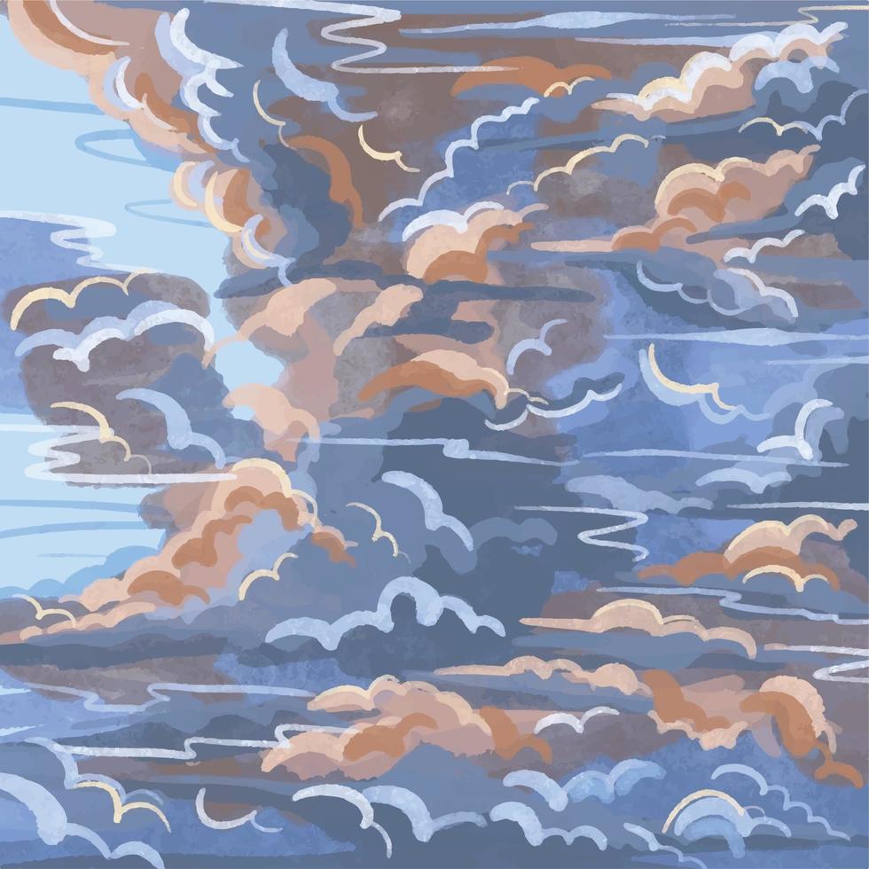 Abend Himmel grau und Orange texturiert grungy Vektor Illustration Hintergrund isoliert auf Platz Vorlage