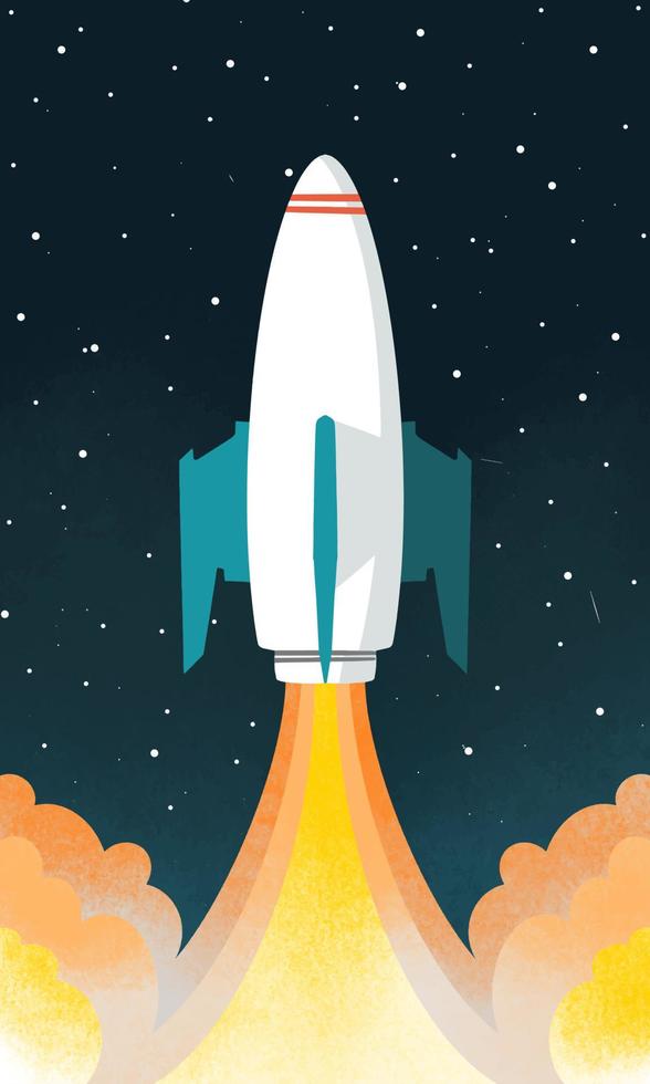 raket launch,ship.vector, illustration begrepp av företag produkt på en marknadsföra vektor