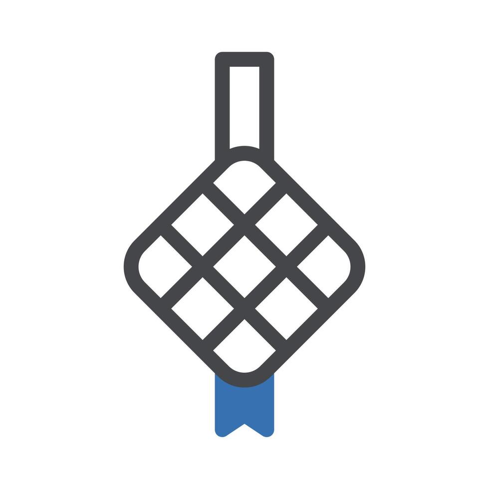 Ketupat ikon duotone grå blå stil ramadan illustration vektor element och symbol perfekt.