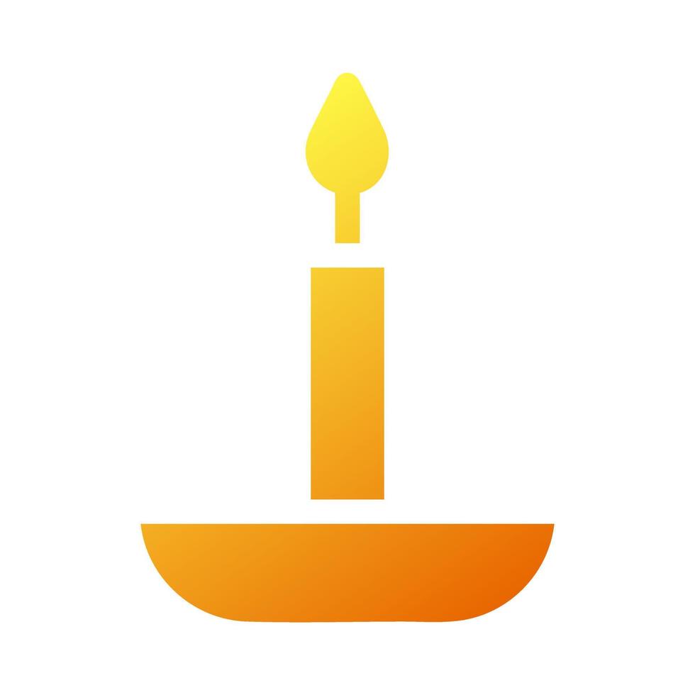 Kerze Symbol solide Gradient Gelb Stil Ramadan Illustration Vektor Element und Symbol perfekt.