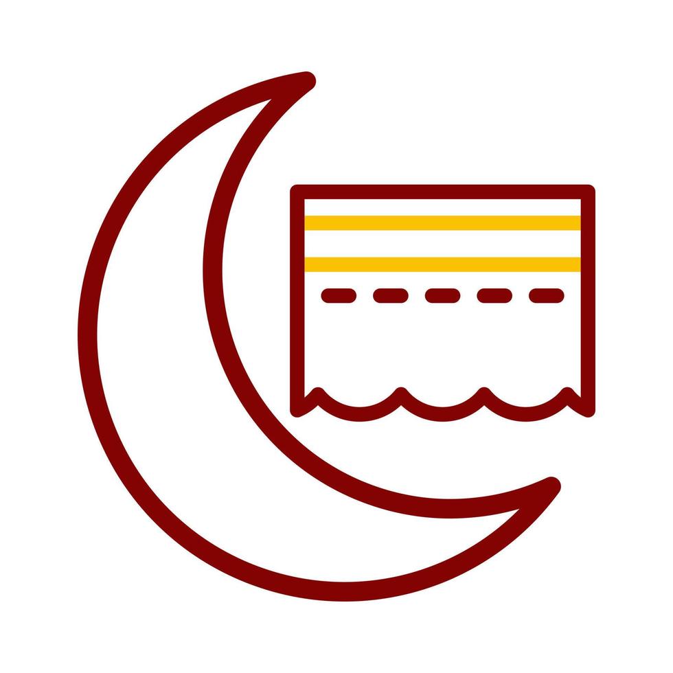 kaaba ikon duofärg röd stil ramadan illustration vektor element och symbol perfekt.