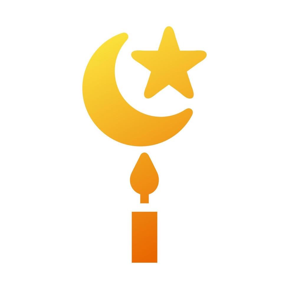 Kerze Symbol solide Gradient Gelb Stil Ramadan Illustration Vektor Element und Symbol perfekt.