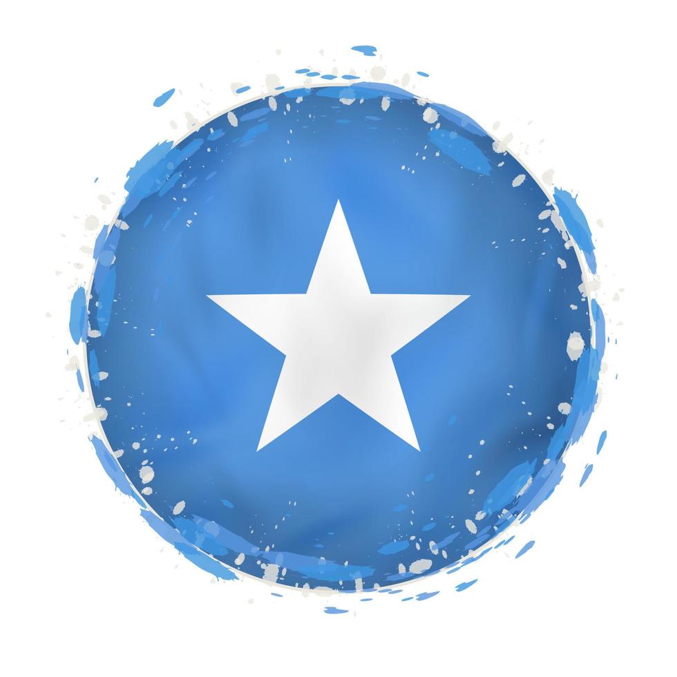 runden Grunge Flagge von Somalia mit spritzt im Flagge Farbe. vektor