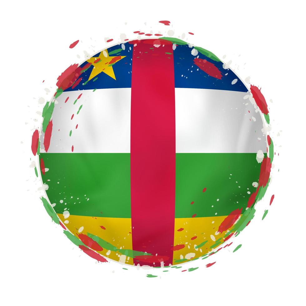 runden Grunge Flagge von zentral afrikanisch Republik mit spritzt im Flagge Farbe. vektor
