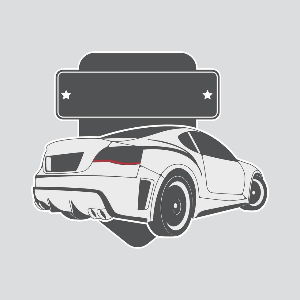 bil- bil stil logotyp design med begrepp sporter fordon ikon silhuett på vit bakgrund. vektor illustration.
