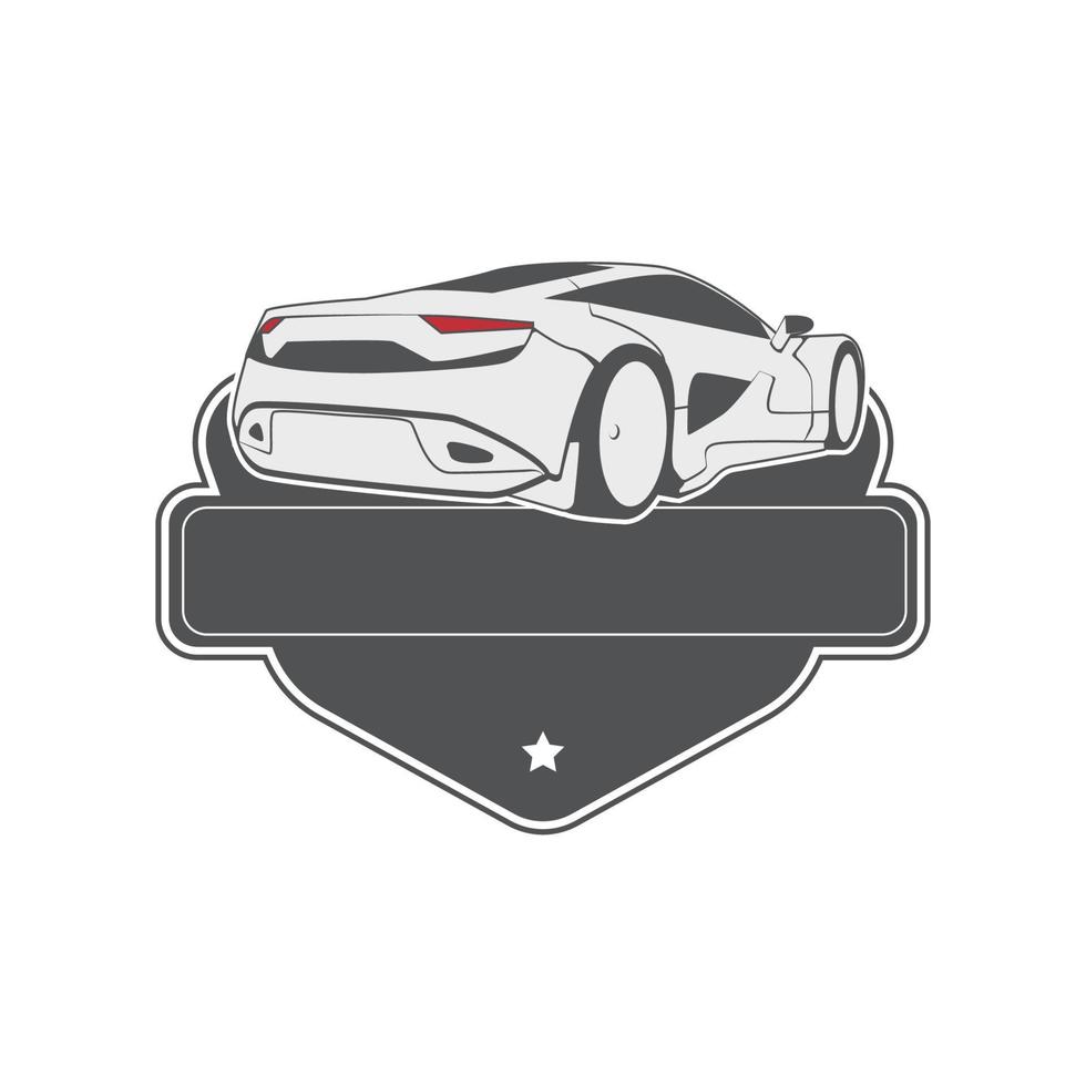 bil bil stil logotyp design med begrepp sporter fordon ikon silhuett på vit bakgrund. vektor illustration.