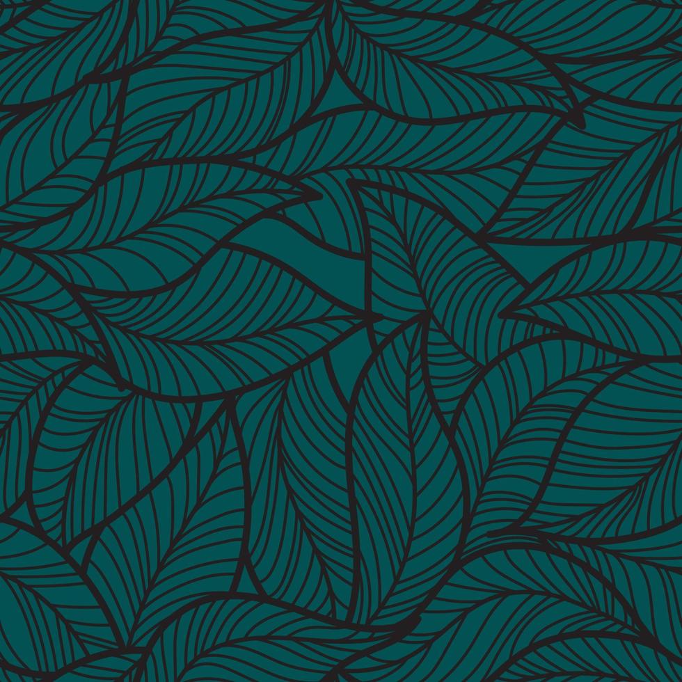 schön Muster auf ein Grün Hintergrund mit handgemalt Blätter. vektor