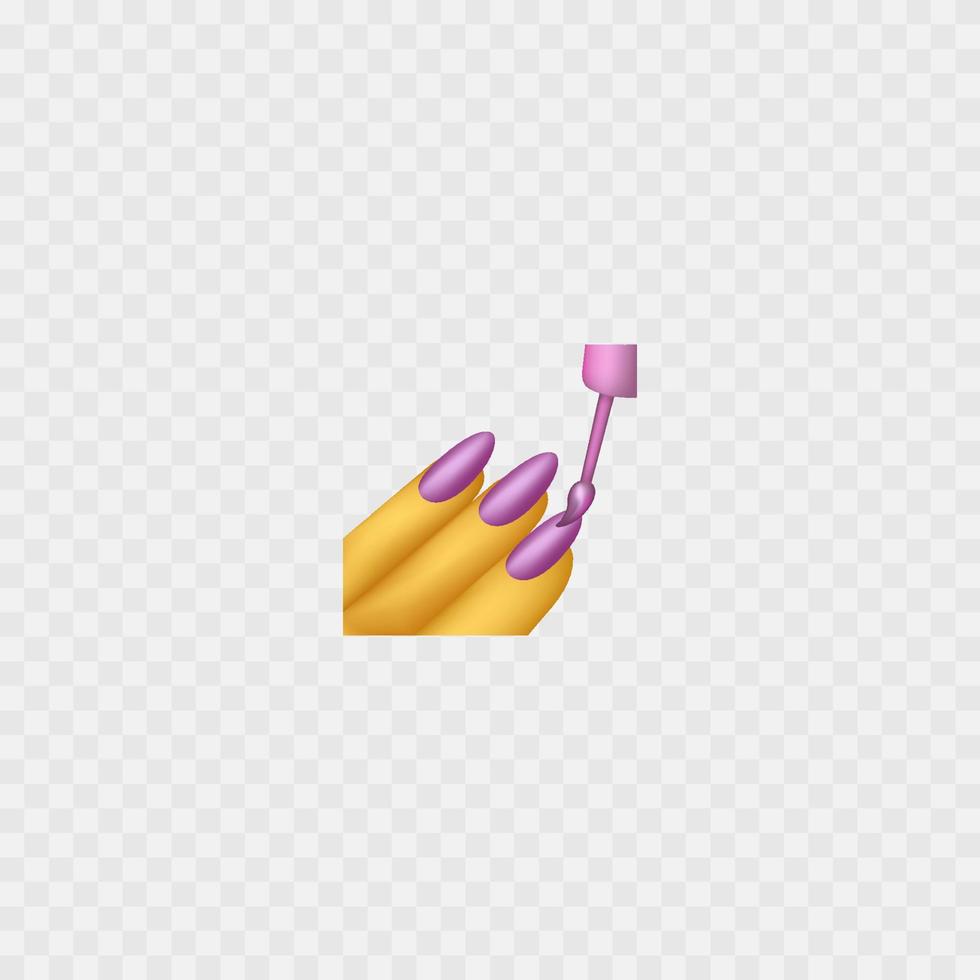 manikyr emoji. skön rosa spikar. isolerat. vektor