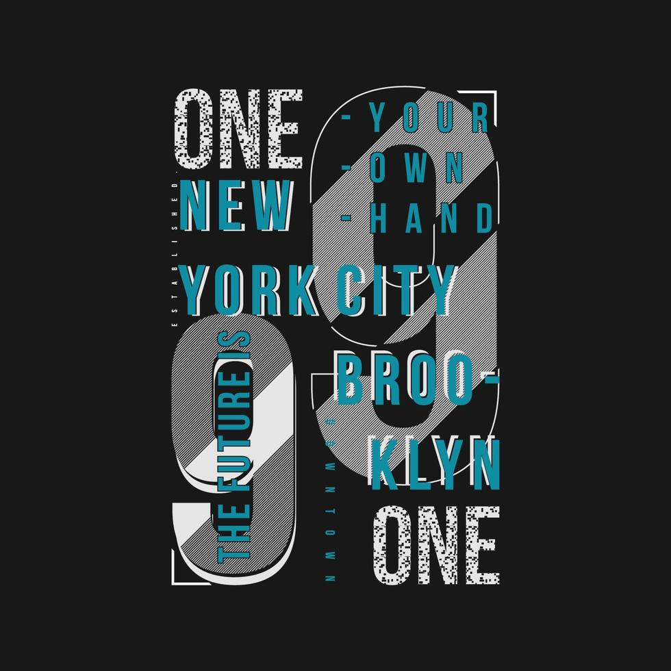 das Zukunft Brooklyn Neu York abstrakt Grafik Text Rahmen Typografie städtisch Denim t Hemd drucken vektor